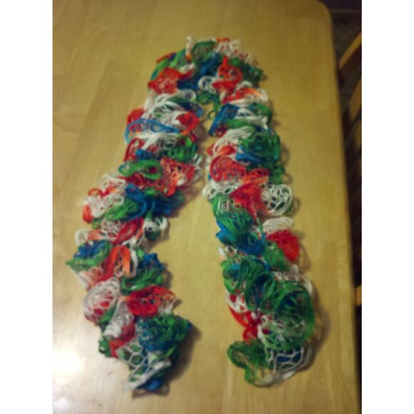 Flirty Frilly Ruffle Scarf, multi color scarf, neck scarf, Crochet Handmade - Picture 3 of 4